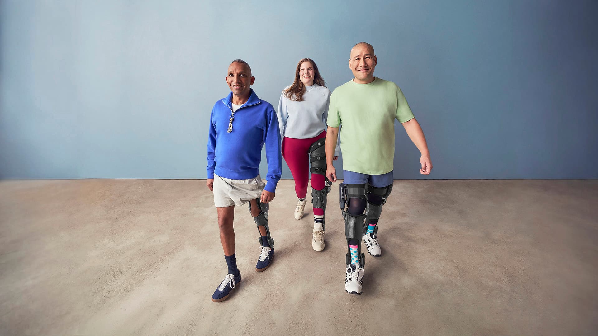 C-Brace users walking outdoors
