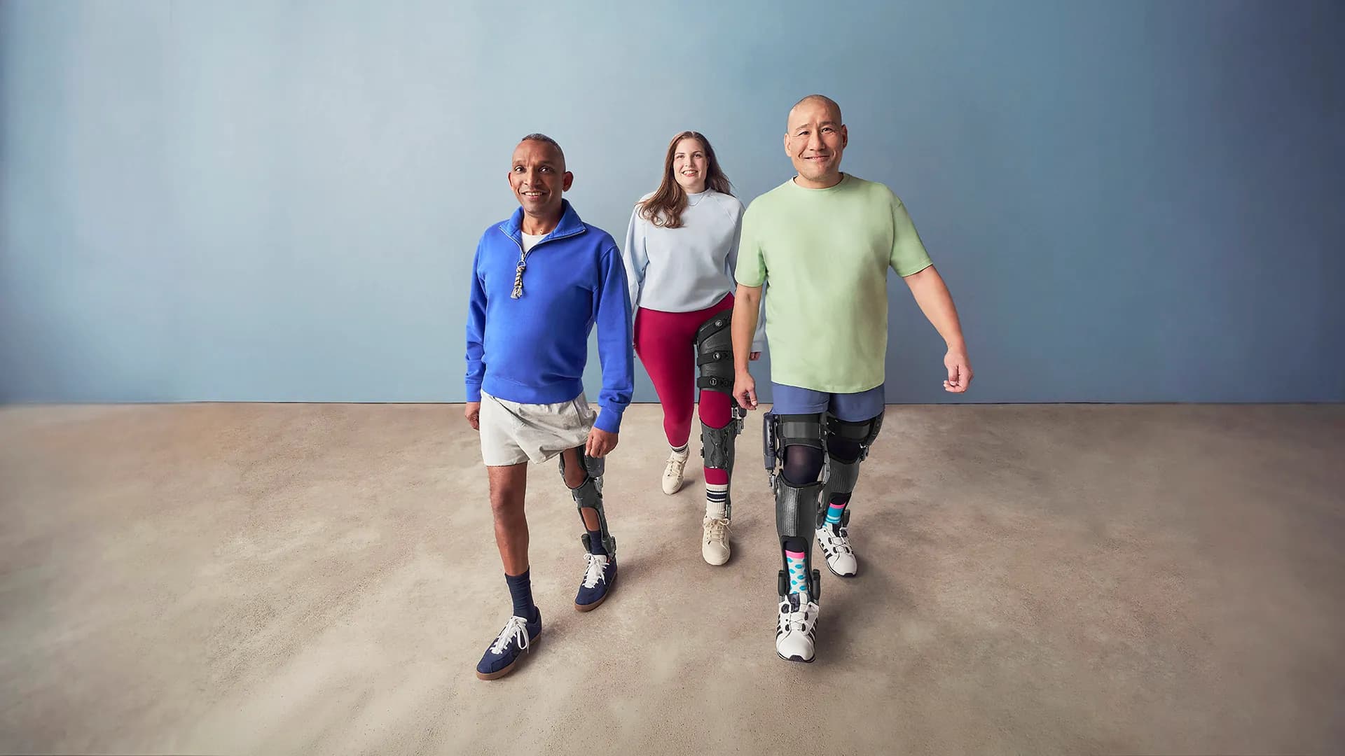 C-Brace users walking outdoors