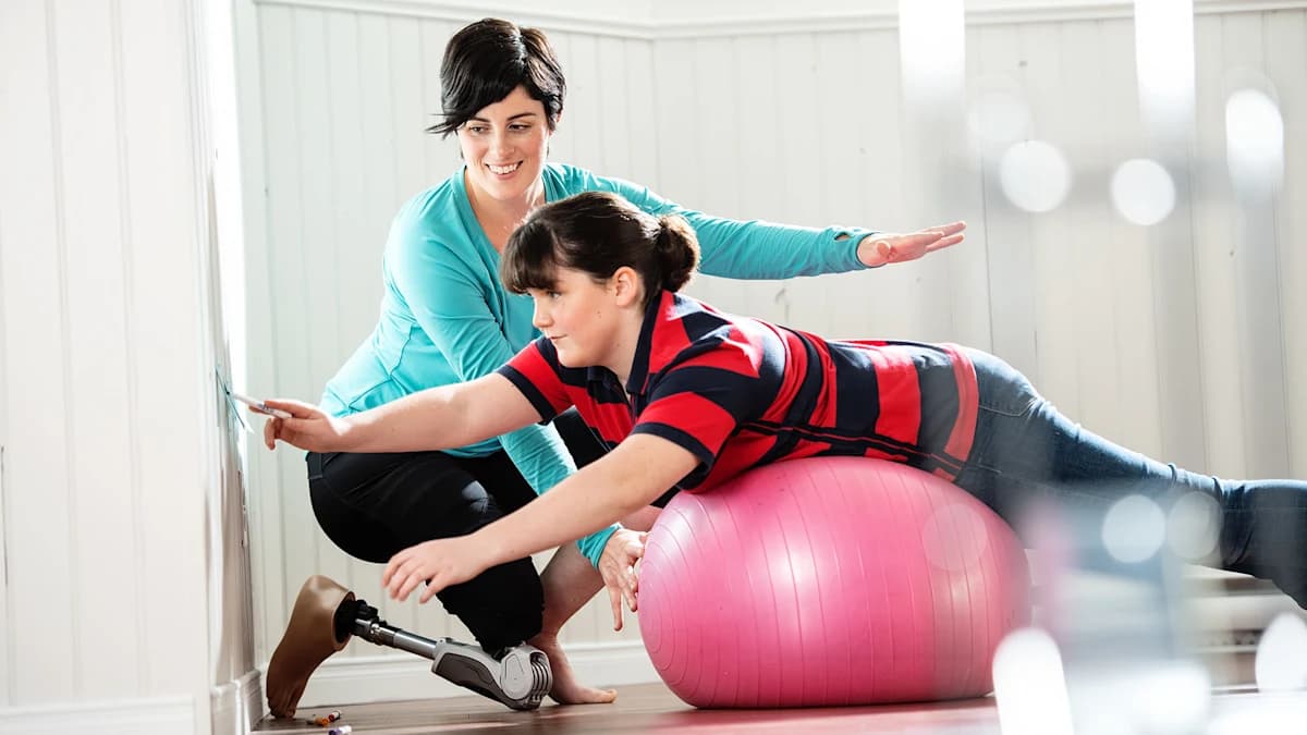 Marie working as an occupational therapist