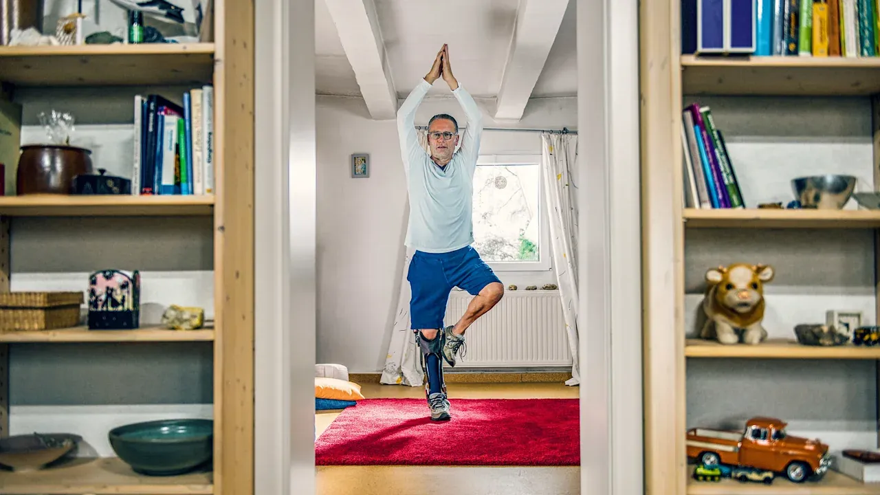 C-Brace user confidently navigating daily life.